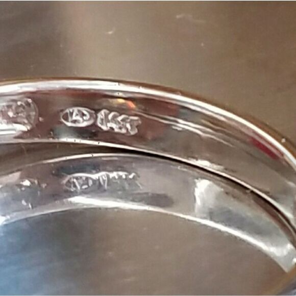 14k Solid White Gold Engagement wedding Ring Set - Picture 8 of 8